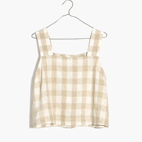 Madewell Linen-Blend Sunside Button-Back Top: Undyed Edition Size 0 - Picture 3 of 7